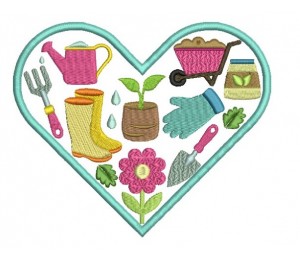 Stickdatei - Herz Garten